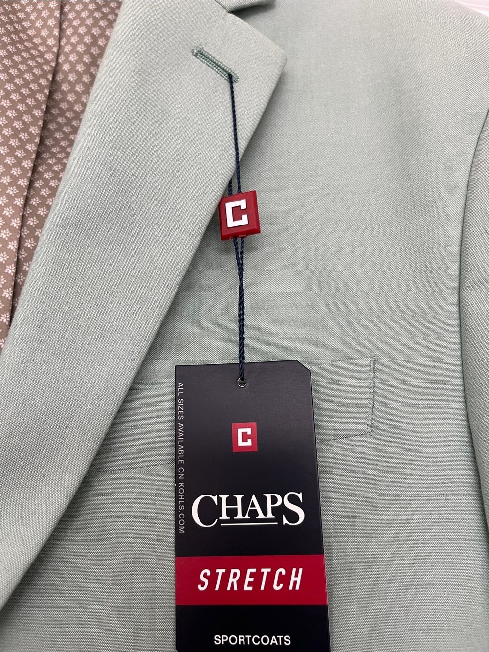 Chaps Men's Mint Green Stretch Two-Button Blazer - Picture 3 of 6